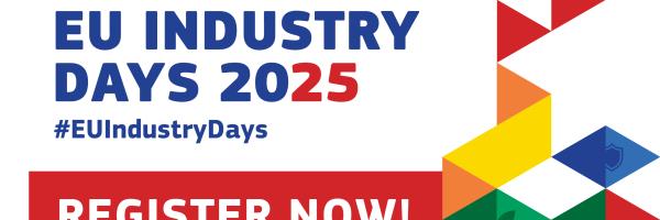 Promotional banner for EU Industry Days 2025 to be used on event registration page